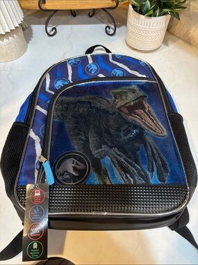 Jurassic Dino 17” Graphic Blue Kids' Backpack